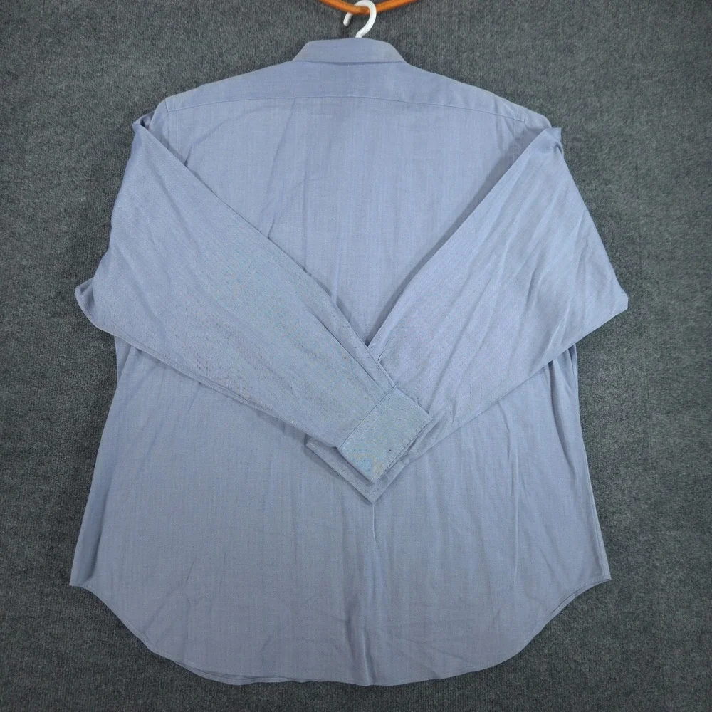 Polo Ralph Lauren Mens Andrew Solid Blue Shirt 17.5 36/37 Classic Work Office